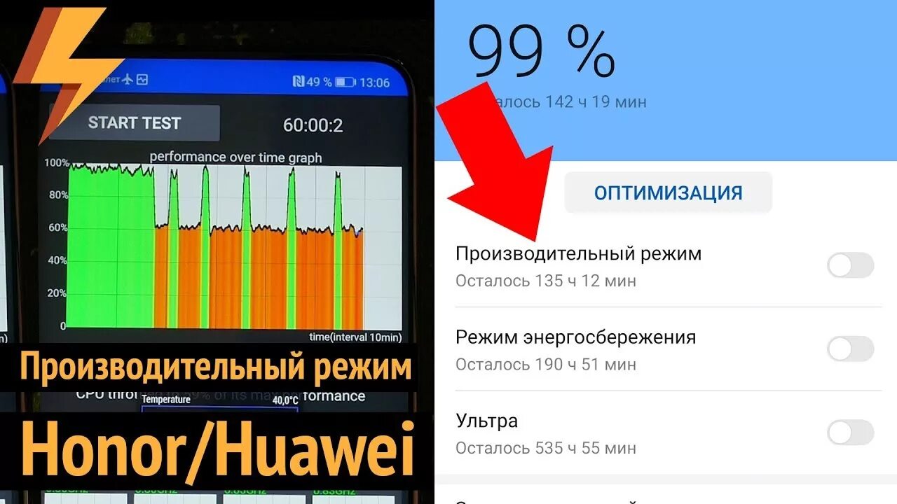 Как выключить honor 9. График на хуавей. как отключить производительный режим. производительный режим windows 10. eco режим honor.