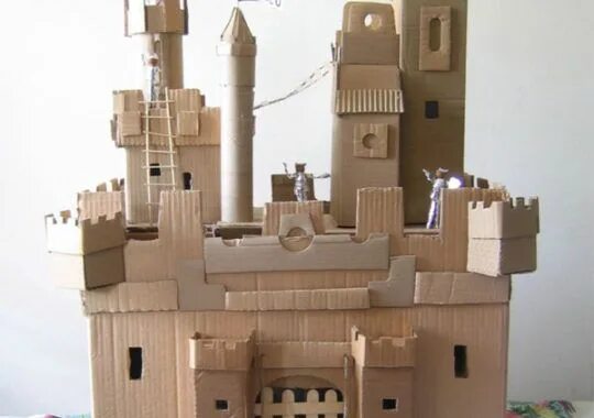 Kasteel van karton/Cardboard castle Kasteel knutselen, Tijdschrift knutselen, Ka