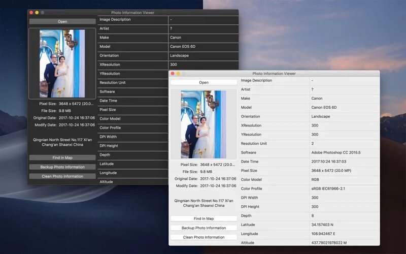 Jeffreys image metadata viewer
