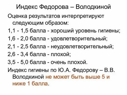 Федоры индекс