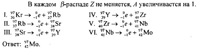 Значение зарядового числа z при распаде меняется