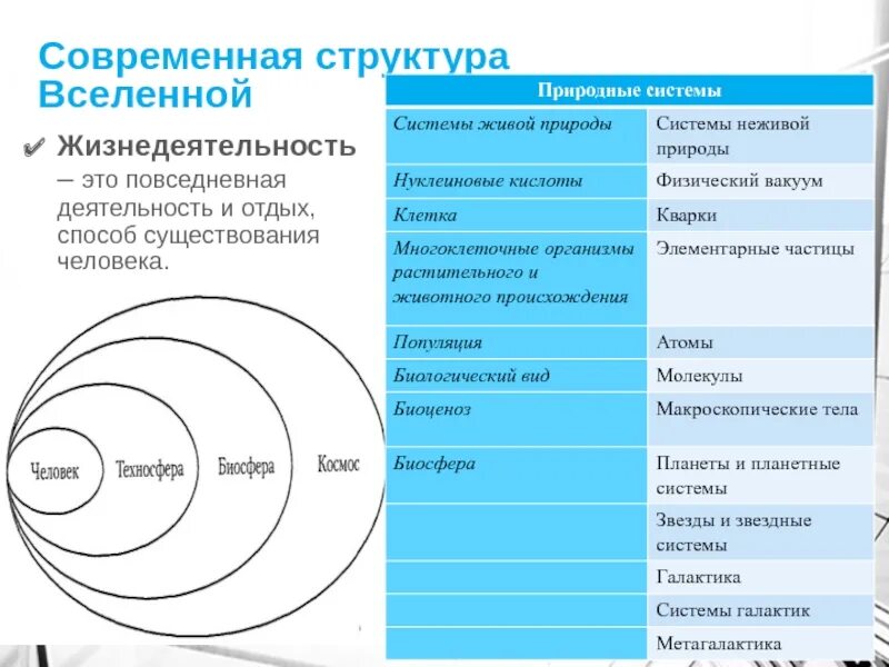 Современная структура. Современная структура Вселенной. Схема современной структуры Вселенной. Современная структура Вселенной БЖД. Повседневная деятельность и отдых способ существования человека