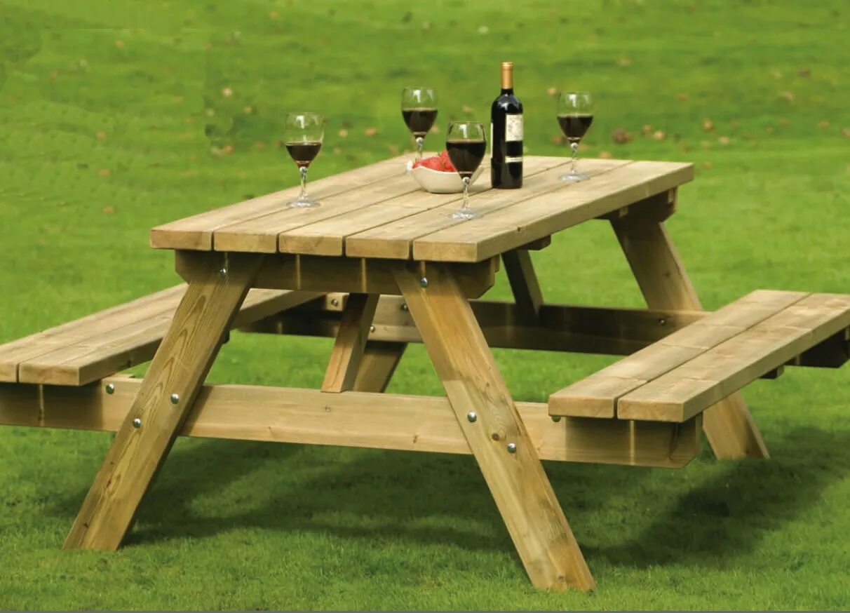 Быстрый и легкий стол. Садовый стол Picnic Table. Стол пикник тейбл. Стол деревянный для дачи. Стол для сада из дерева.