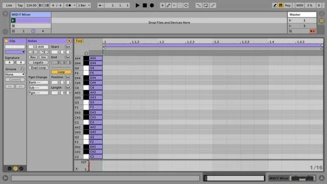 Ableton note. Midi редактор. ableton midi. midi note to.