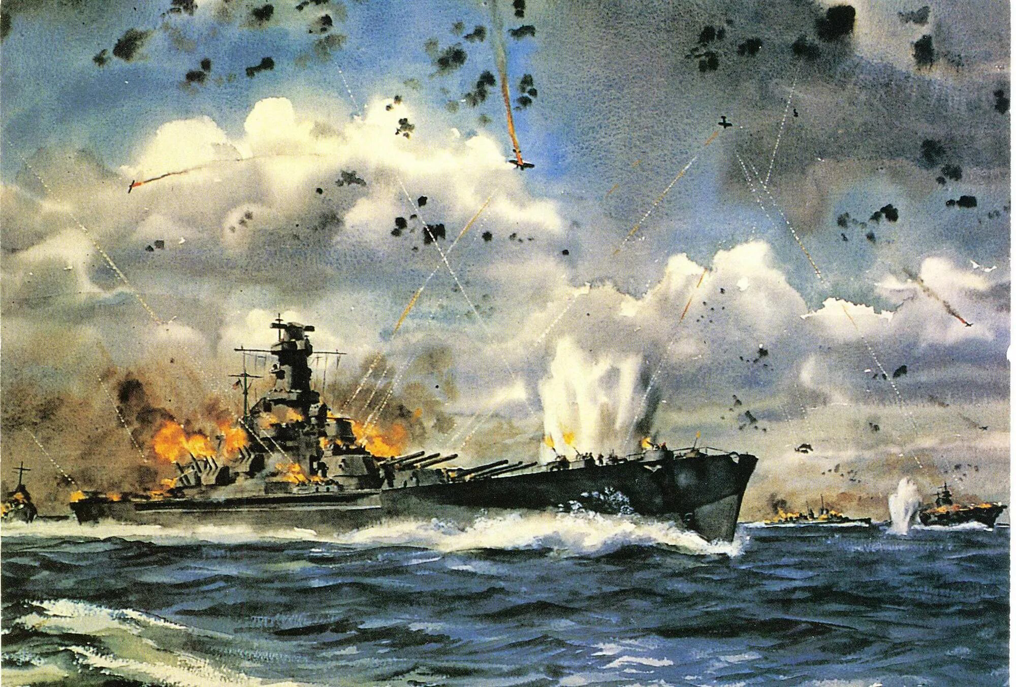 Морские сражения 2 мировой войны. Линкор USS South Dakota. Гуадалканал битва арт. Битва за Гуадалканал 1942.