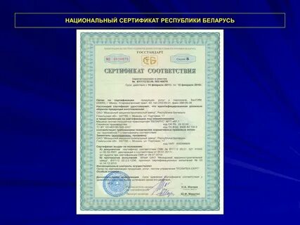 Сертификат беларусь