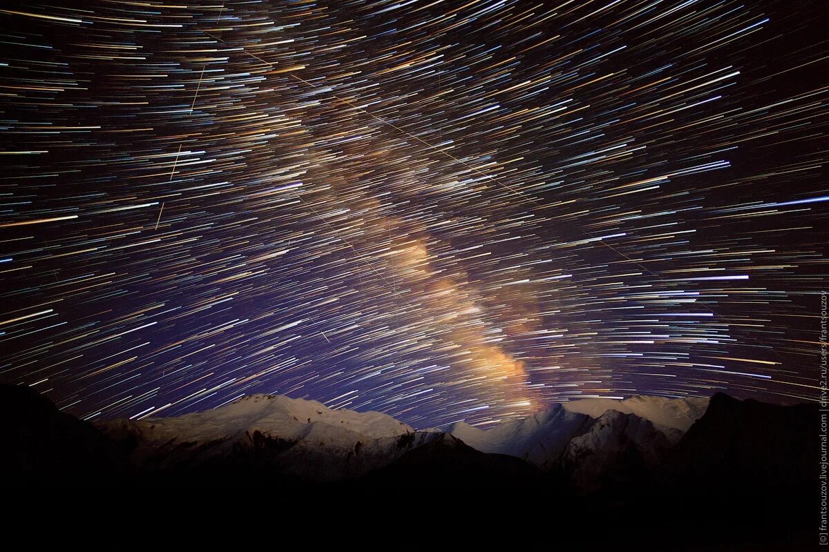 Звездное небо движении. Звездное небо в горах Тянь Шаня. Звездное небо панорама. Млечный путь Алтай. Звездное небо в Киргизии.