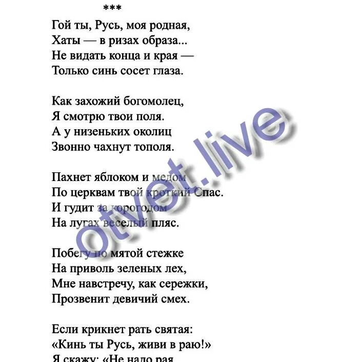 Как захожий богомолец я смотрю твои поля