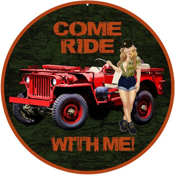 Пин ап Джипы. Плакат Wrangler. Винтажный джип. Jeep Pin up girls. Come round to us