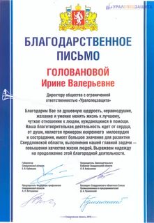 Благодарственное письмо губернатора