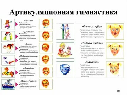 Артикуляционная гимнастика для детей карточки
