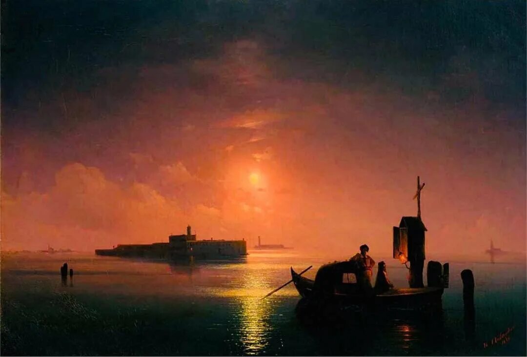 Картина черная ночь айвазовский. Венецианская Лагуна Айвазовский.