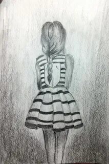 Как нарисовать девочку спиной