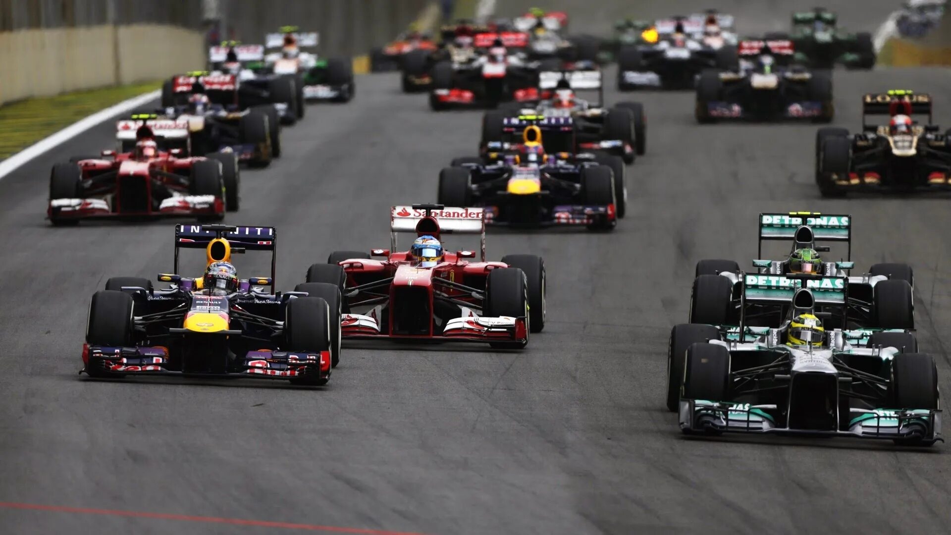 Гран при Бразилии 2013. Гонка Гран при Бразилии 2013. F1 2013 Brazil start. ФИА ф1 Москва.