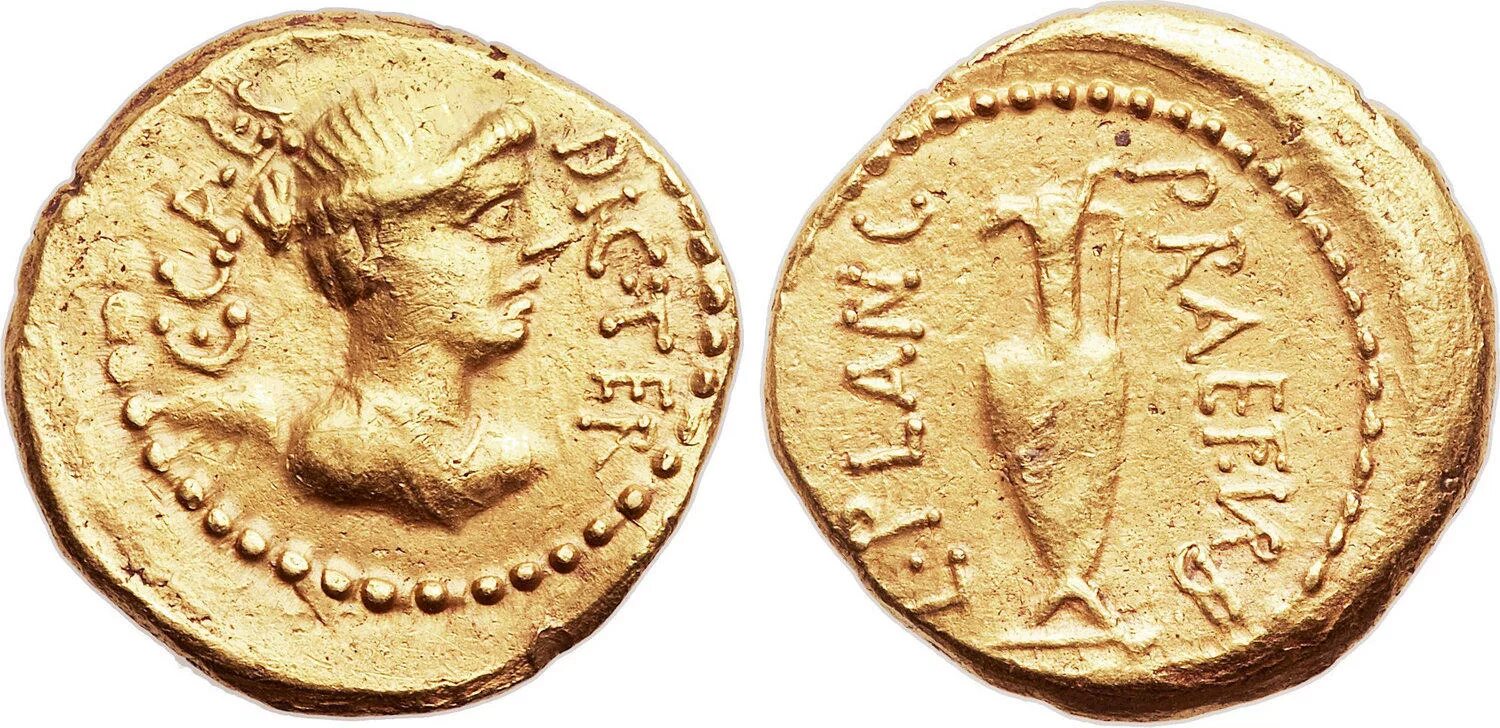 Ауреус древнеримская монета. Ауреус август 27 г до н э. 44 год до н э