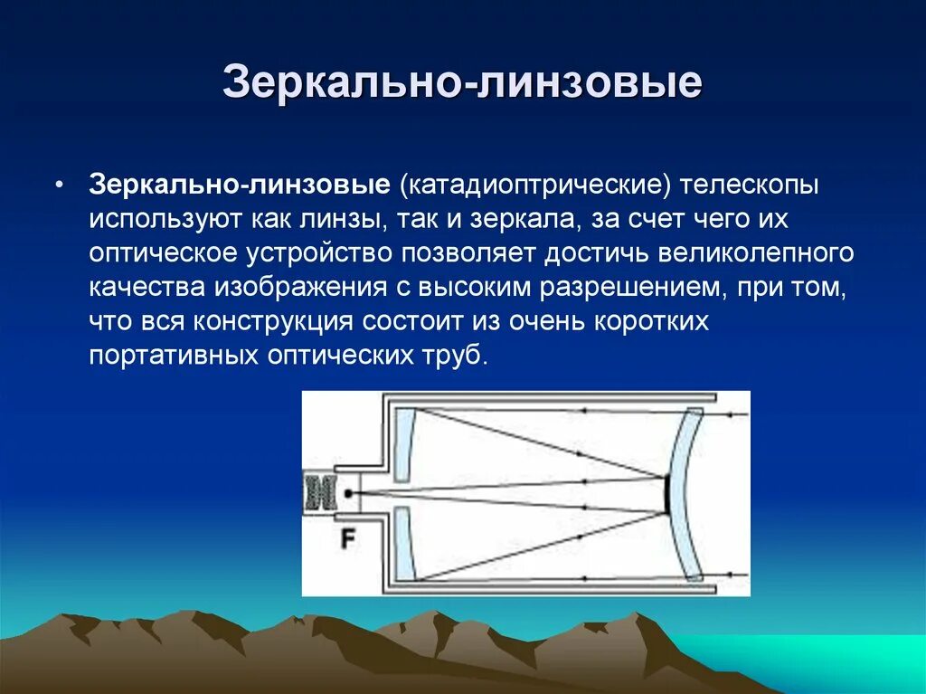 Доклад на тему линзовые приборы. Принцип работы зеркально линзового телескопа. Зеркально-линзовый телескоп ход лучей. Катадиоптрические телескопы ход лучей. Менисковый телескоп схема.