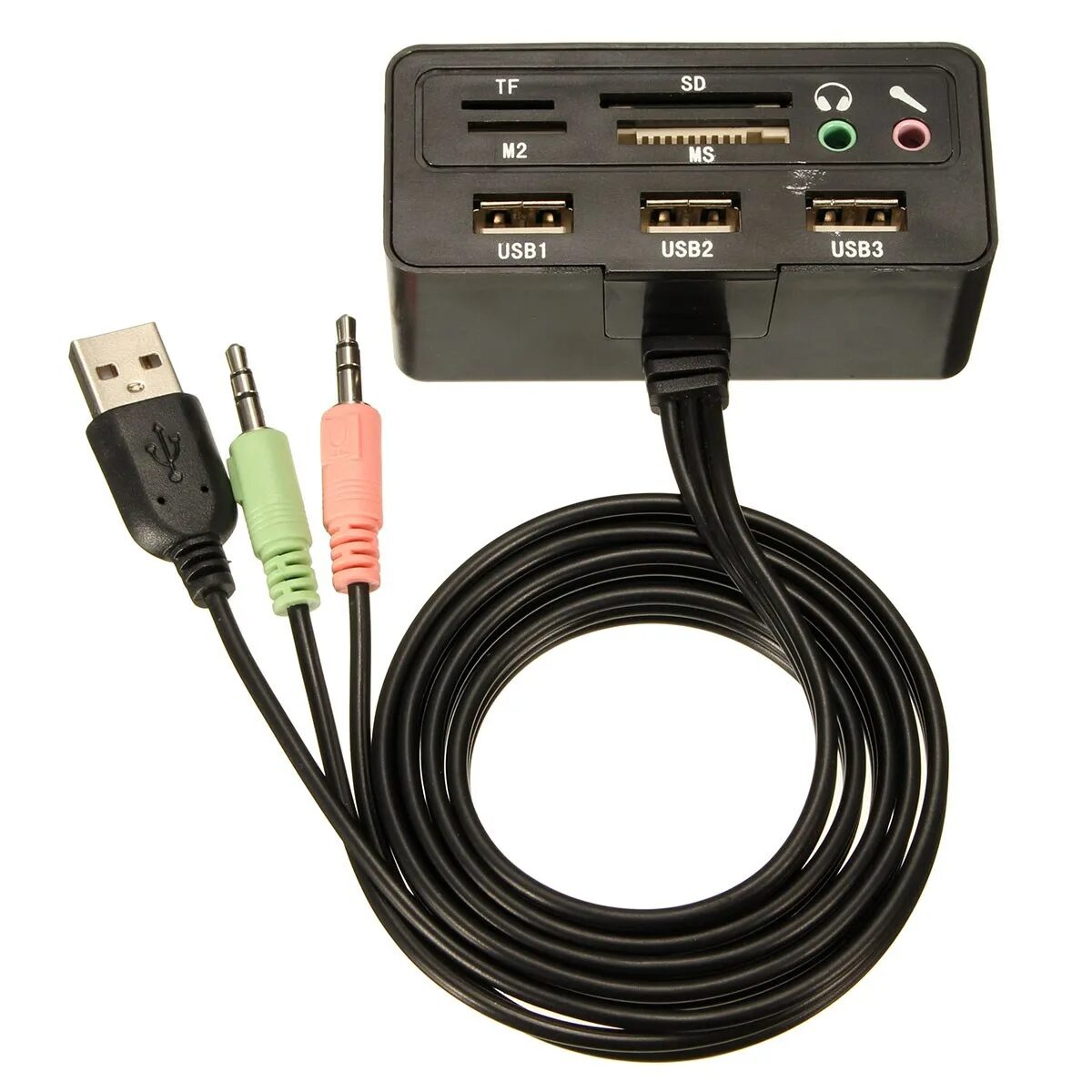 Usb адаптер для наушников для компьютера. Удлинитель аудио порта usb хаб 3.0. юсб хаб с аукс. переходник usb на аукс и микрофон. multi-function 1 to 9 splitter adapter usb hub universal sdtfm.