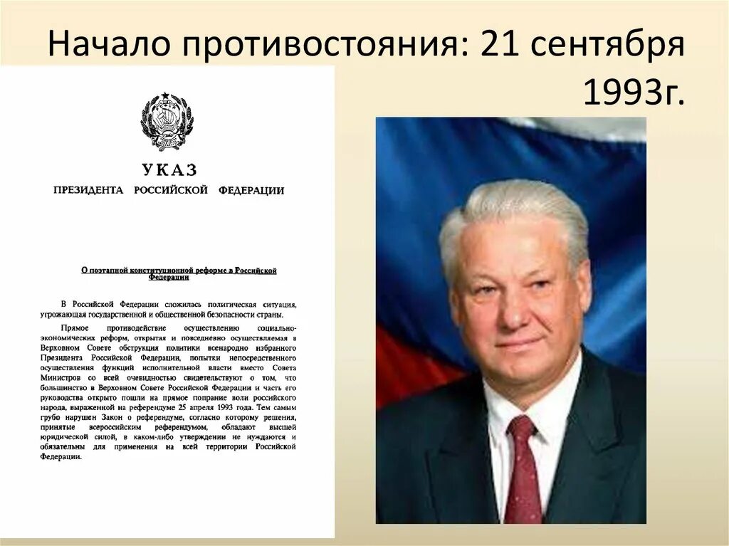 Указ 21 сентября 1993 президента РФ Ельцина. Указ Ельцина о роспуске Верховного совета. Указ 1400 Ельцина.