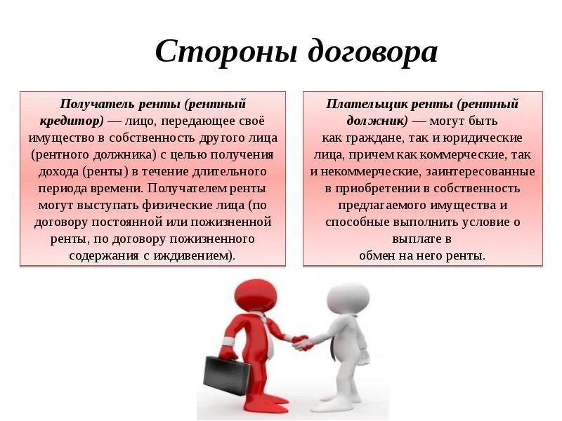 Договор пожизненной ренты. Виды договора ренты. Договор ренты стороны договора. Договор пожизненной ренты. Особенности договора.