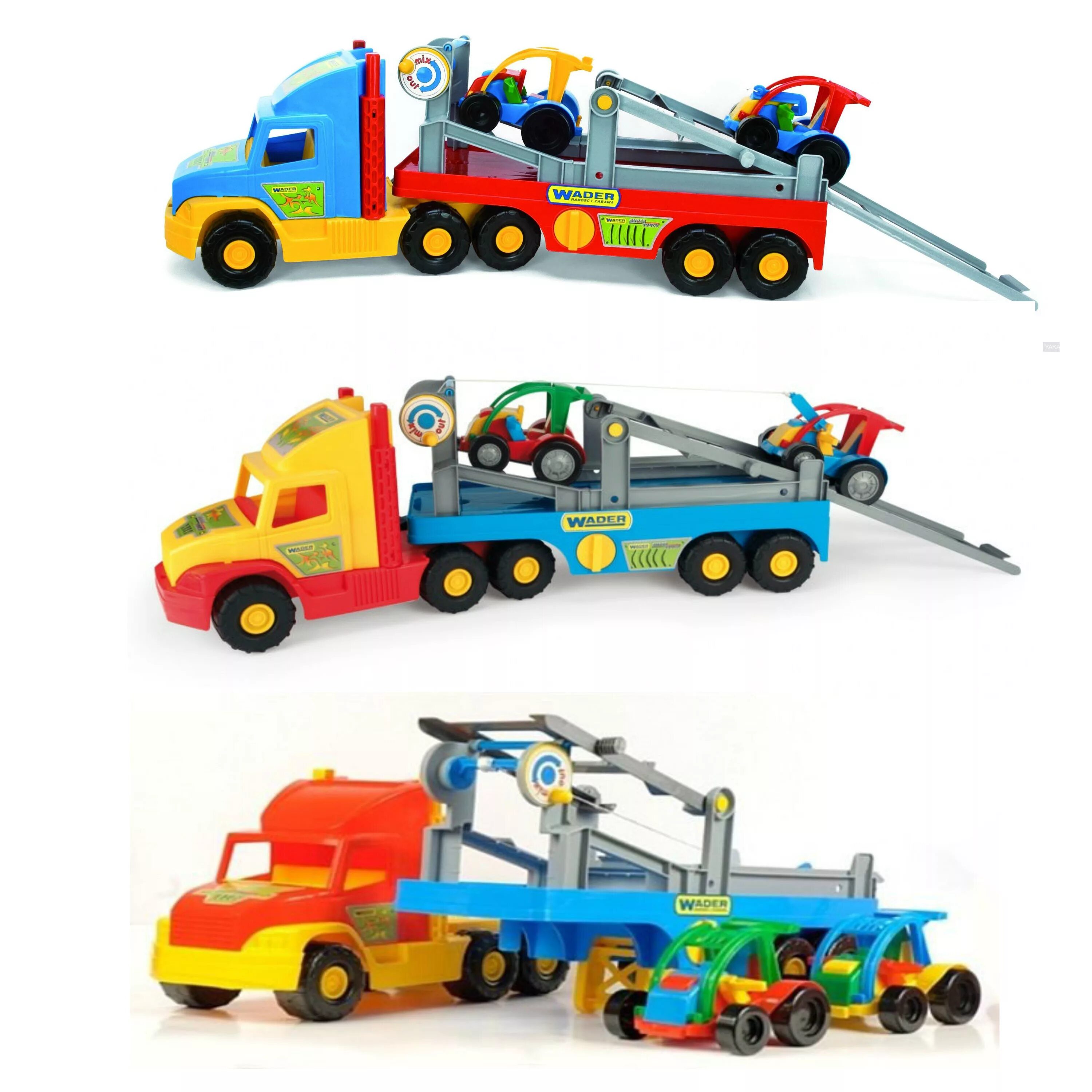 Машина эвакуатор игрушка. Автовоз брудер. 36620 wader. набор техники wader super truck - эвакуатор с трактором (36520) 78 см. грузовик инерционный автовоз562560.