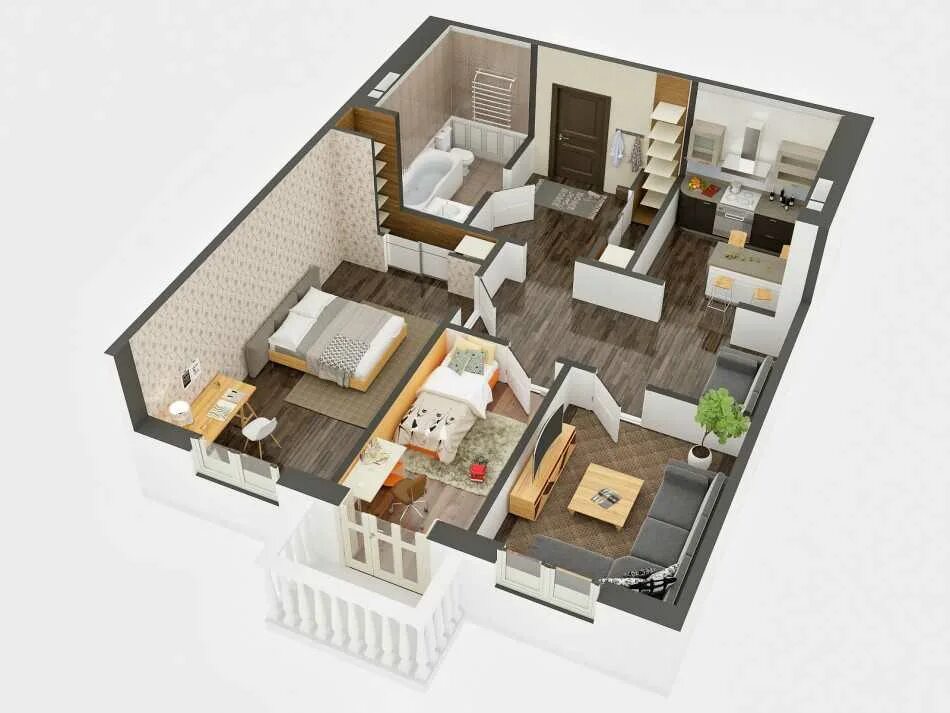 Floorplan 3d проекты. Функциональные планировки квартир. 3д планировка 1 комнатной квартиры. Евродвушка 30 кв. 3 на 7.