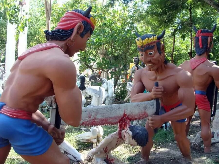 Храм ада и рая в тайланде пхукет. Музей рая и ада в тайланде. Белый храм ада тайланд. Музей рая и ада в тайланде. Музей рая и ада в тайланде.