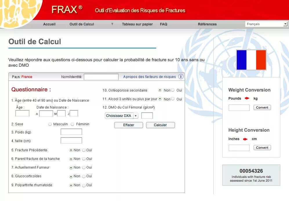 фракс калькулятор остеопороза