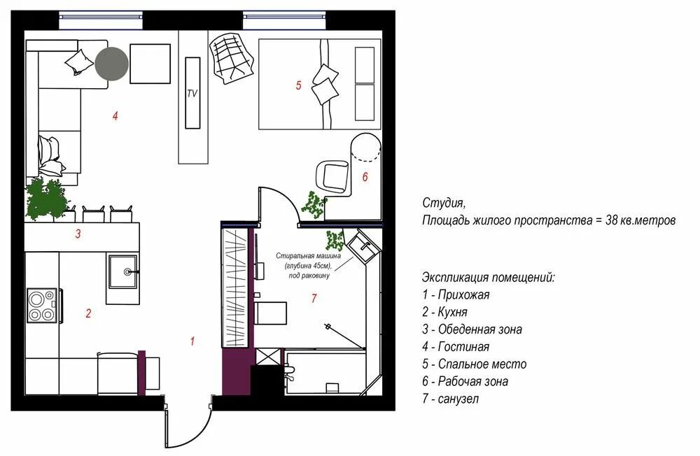 Картинки КВАРТИРЫ ОТКРЫТОЙ ПЛАНИРОВКИ