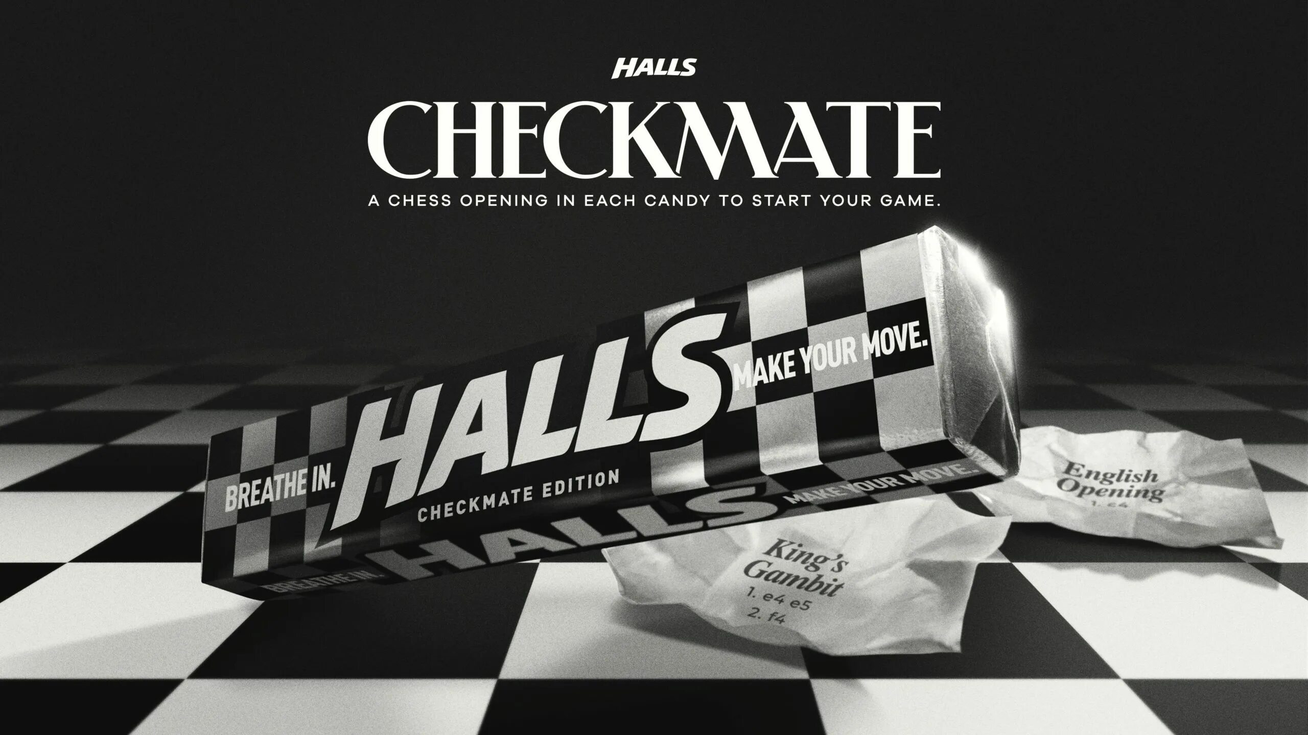 Холс черный. Холс реклама. Checkmate. Halls реклама.