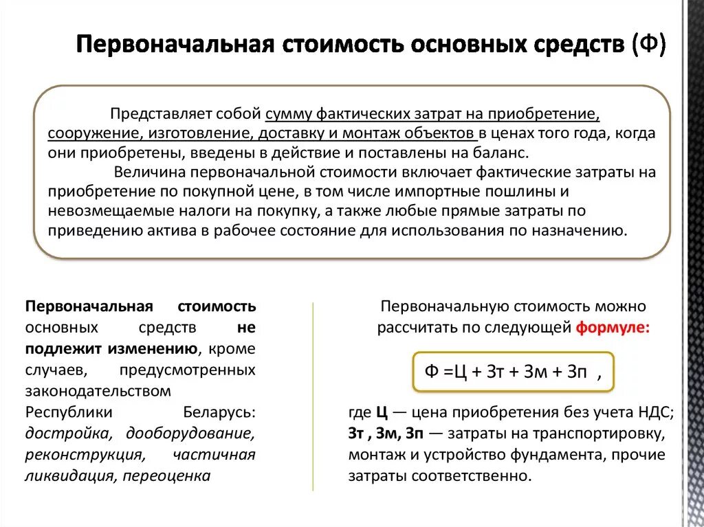 Изменение первоначальной. Как определяется первоначальная стоимость основных средств. Как определяется первоначальная стоимость основных фондов. RFR jghtltkbnm gthdjyfxfkmye. Cnjbvjcnm JC. Формула расчета первоначальной стоимости основных фондов.