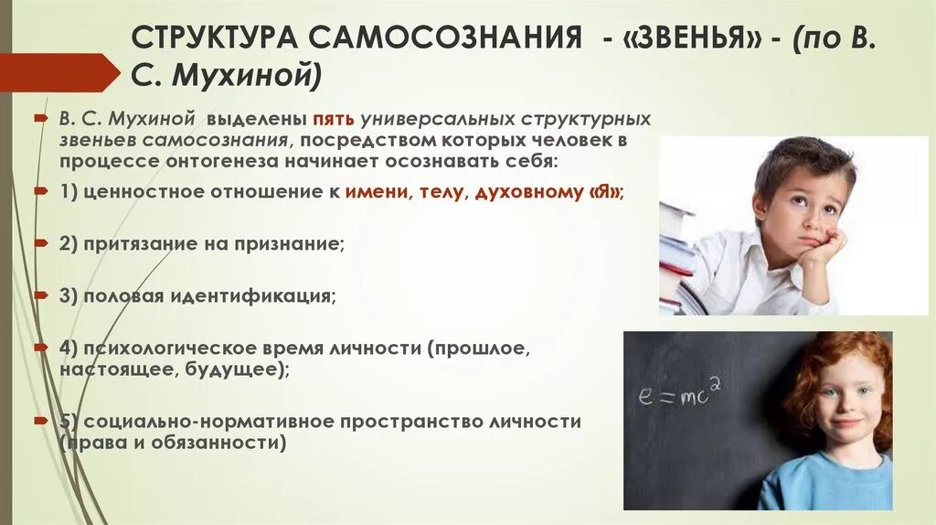 Развитие личности ребенка младшем школьном возрасте. 5 Звеньев самосознания по Мухиной. Структура самосознания по Мухиной. Структурные звенья самосознания Мухина. Самосознание основные элементы.