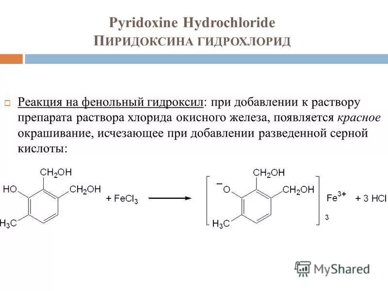 Качественные реакции на витамины