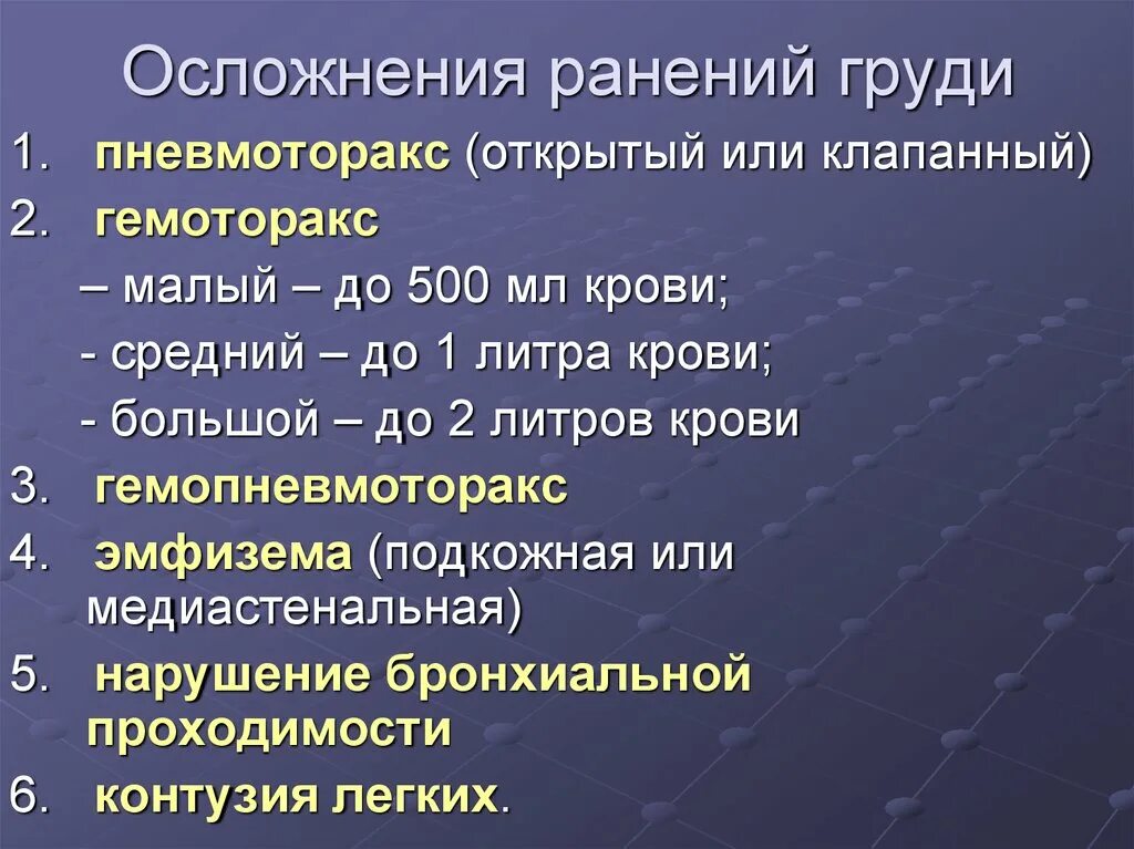 Ранения груди осложнения. Случайные раны осложнения. Наиболее частое осложнение РАН. Профилактика осложнений раны