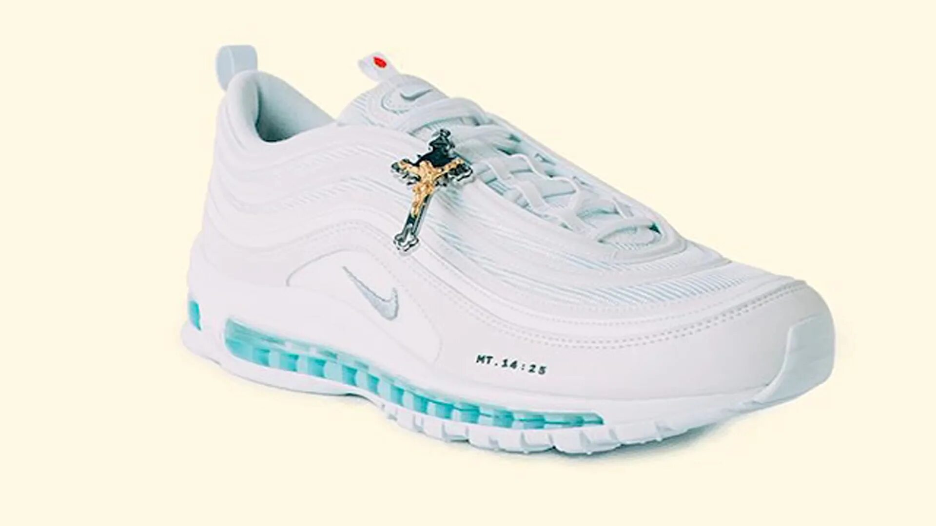 Святые найки. Nike Air Max 97 Jesus. Nike Air 97 Jesus. Nike Air Max 97 Иисус. MSCHF Nike Air Max 97 Jesus Shoes.