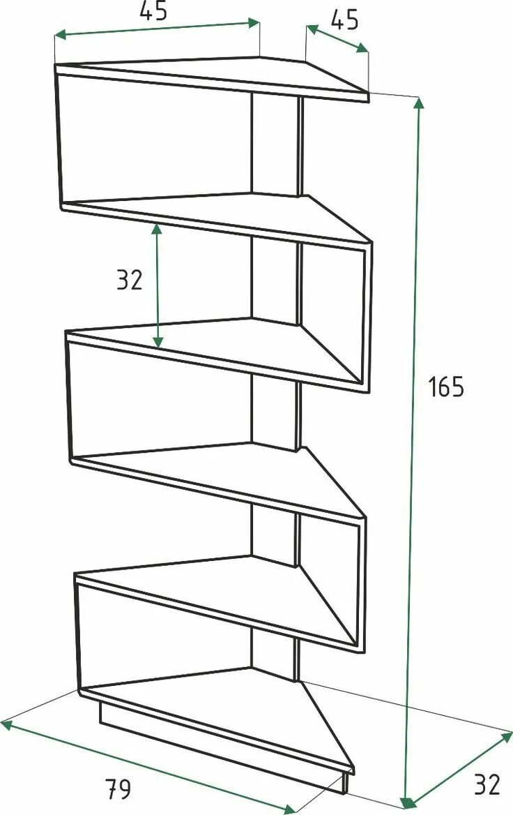 Схема полочек. Akur Loft Dayton стеллаж чертеж. Угловая книжная полка. Угловые полки. Угловые полочки на стену с размерами.
