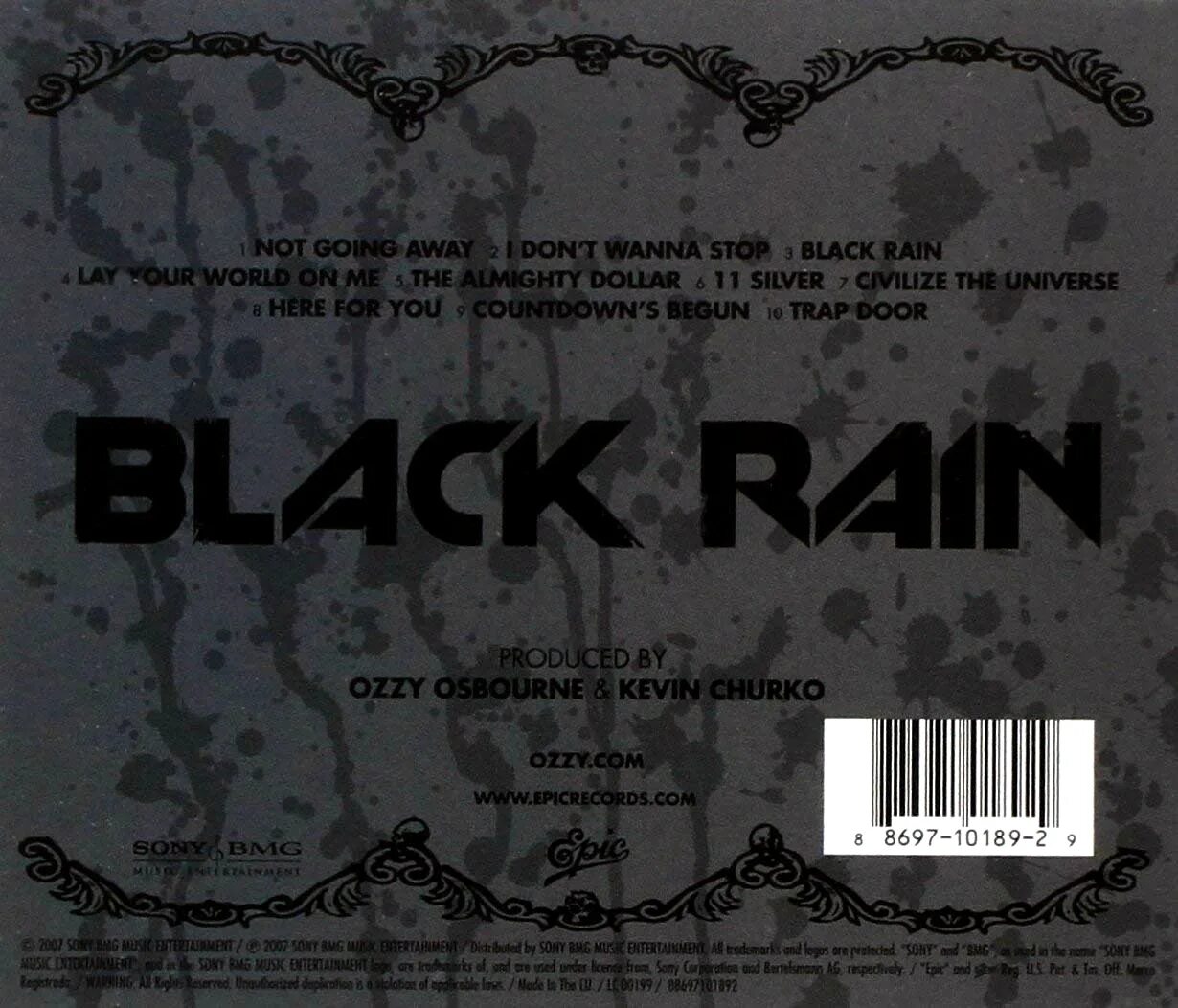 Черный дождь текст. Ozzy Osbourne Black Rain 2007. Ozzy Osbourne-обложка альбома - Black Rain 2007г. Black Rain Оззи Осборн. Ozzy Osbourne - Black Rain CD.