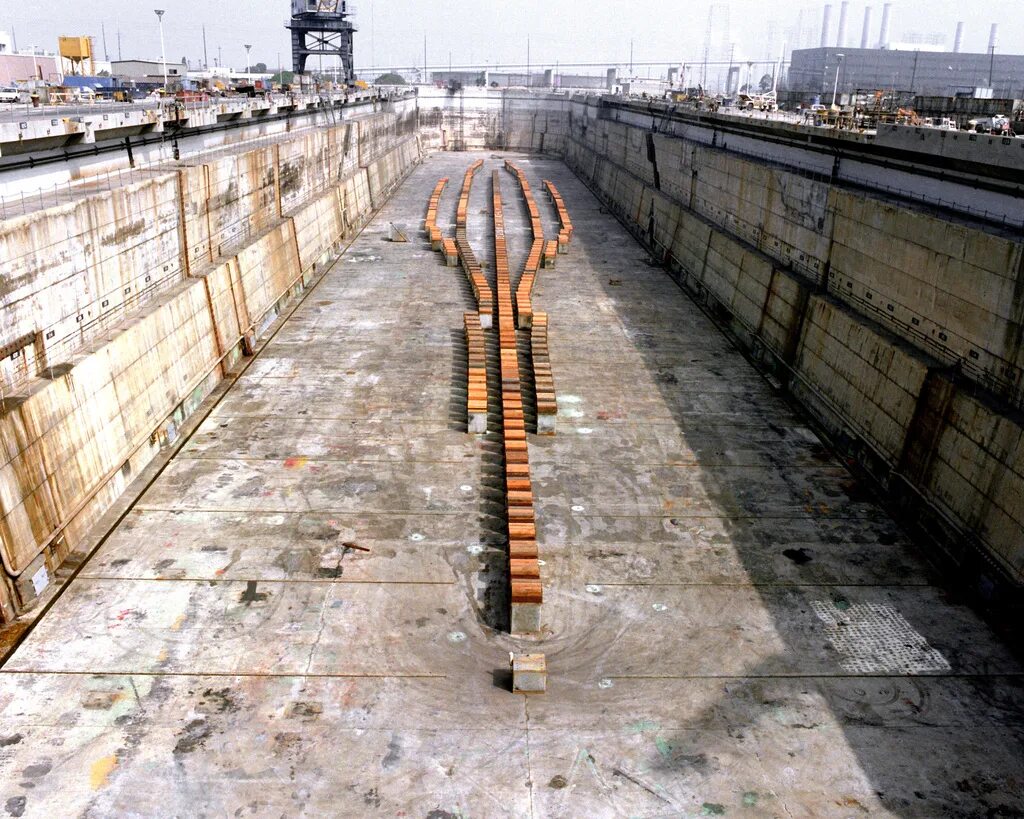 Longer base. Ssfdr in dry dock. graving dock in flushing. base long beach.