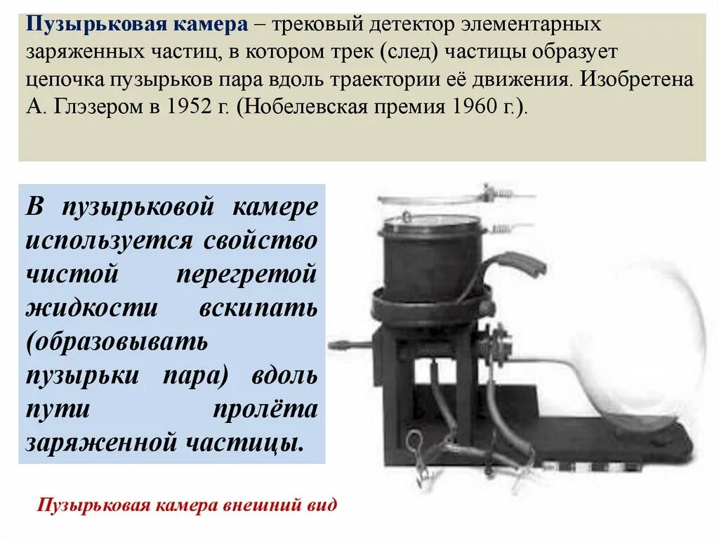 Пузырьковая камера 1952 схема. Фотоэмульсия камера Вильсона пузырьковая камера. Камеры Вильсона, пузырьковая камера (устройство, принцип работы). Пузырьковая камера д.Глейзер 1952 г.. Методы регистрации элементарных частиц 11 класс