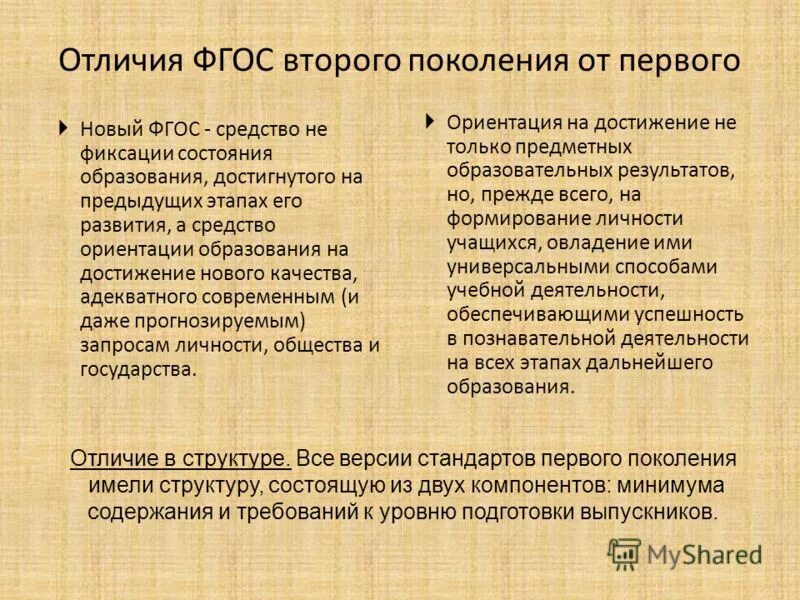 Как отличить первый. Отличие ФГОС 3 поколения от ФГОС 2 поколения. ФГОС первого поколения. Стандарты третьего поколения ФГОС. ФГОС нового поколения отличия от предыдущего.