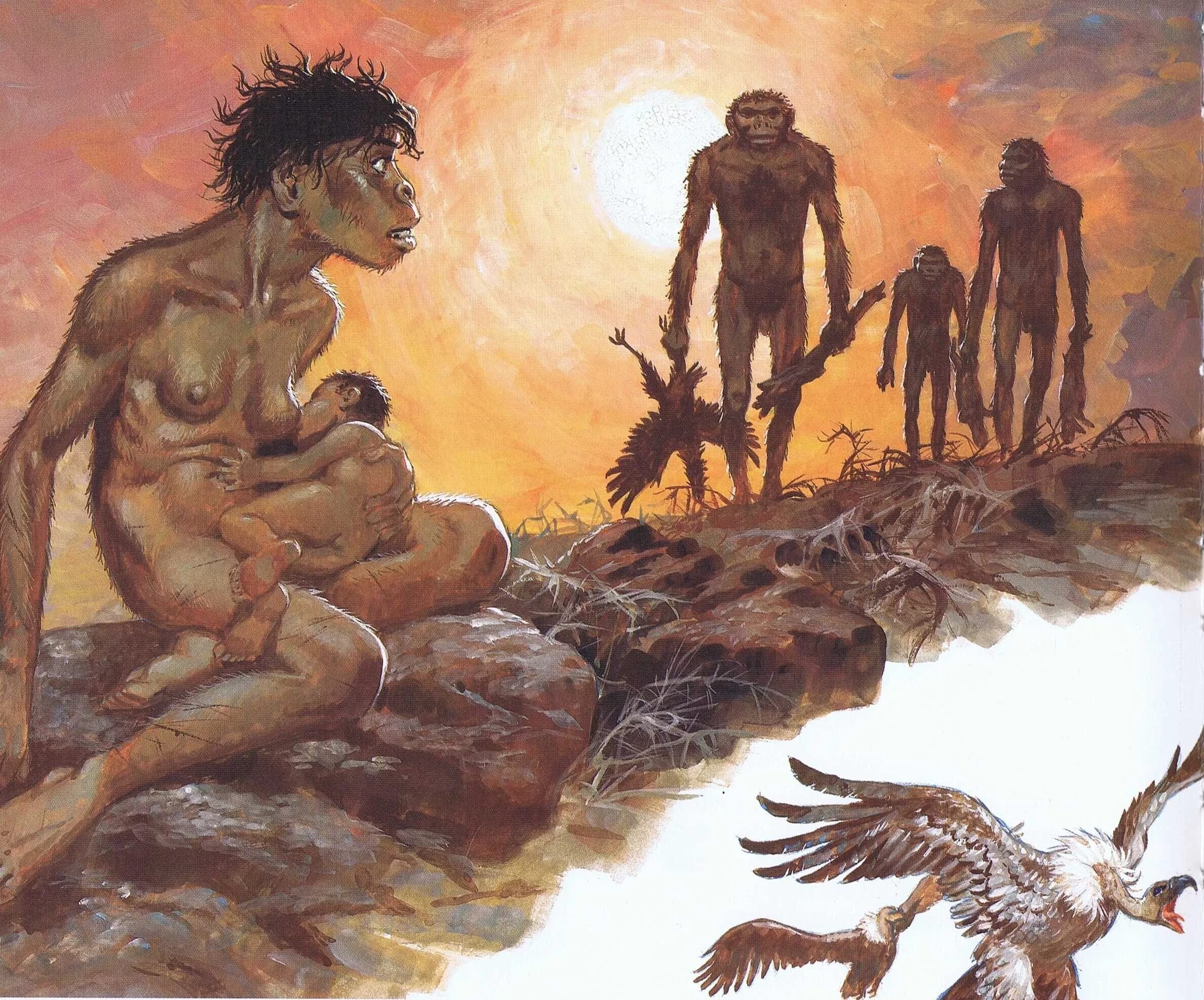 Зденек буриан древние люди. Примитивное создание. Питекантроп геракл. Древняя лодка. Зденек буриан неандерталец.