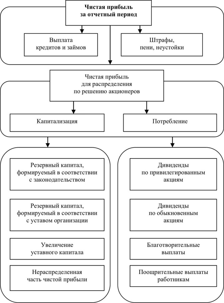 Пример анализа чистой прибыли. Схема чистой прибыли. анализ распределения и использования прибыли.