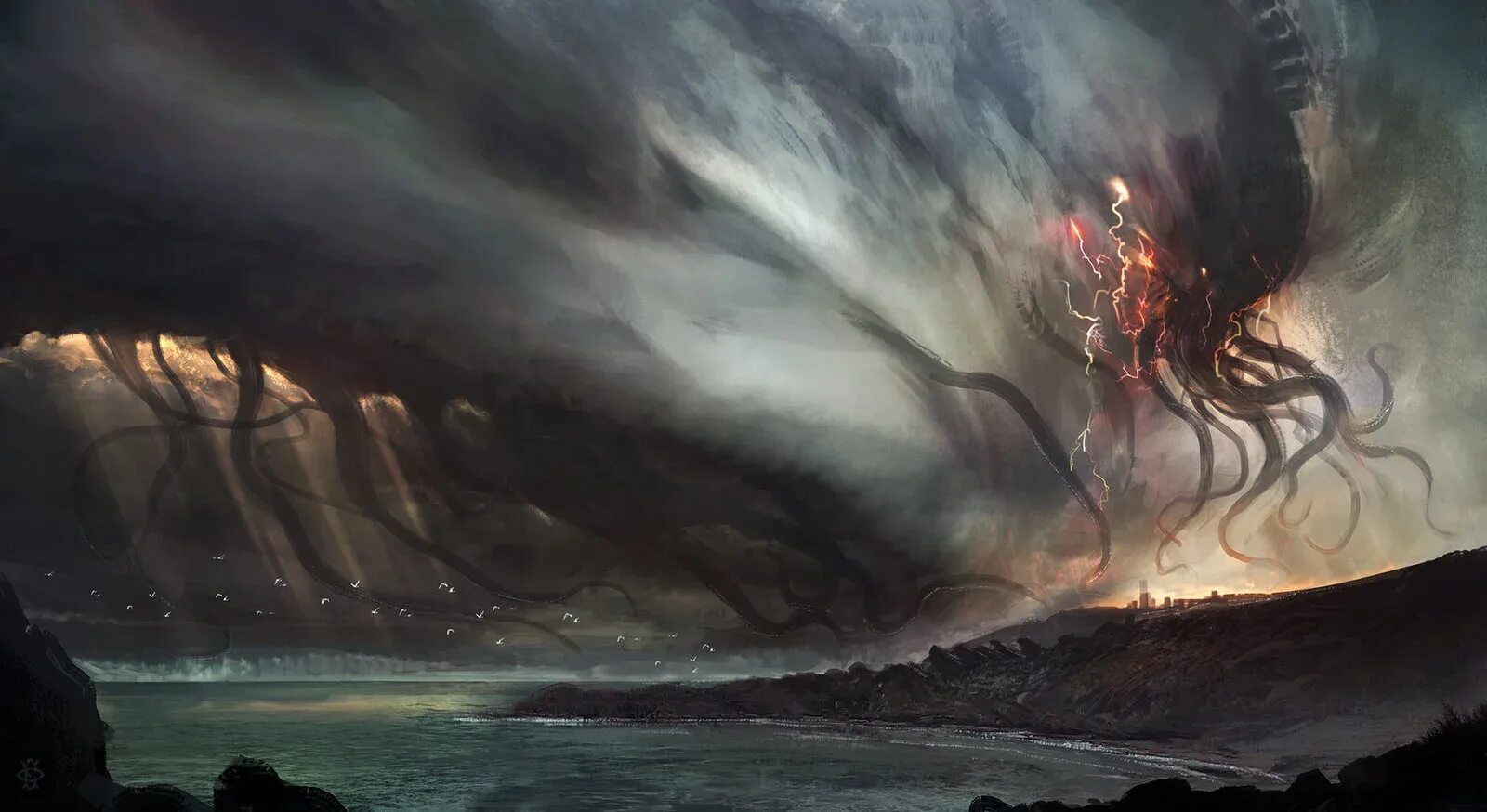 Все было мрак и вихрь. Мрачные тучи. Темная пустыня сюрреализм. Темное фэнтези. Все было мрак и вихрь.