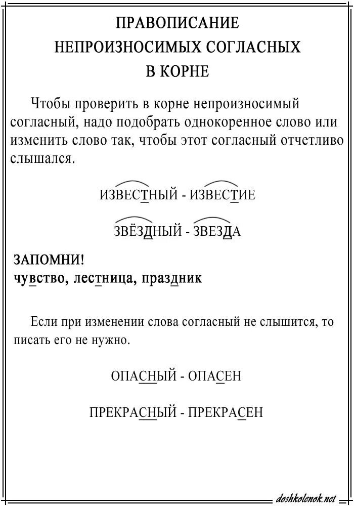 Слова с непроизносимым звуком в корне. Правописание непроизносимых согласных правило. Правило написания непроизносимых согласных в корне слова. Правописание слов с непроизносимым согласным звуком в корне правило. Правило проверки непроизносимой согласной в корне.