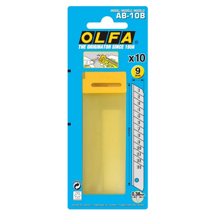 Olfa ol-ab-10b. Лезвия Olfa 9mm. Olfa olasb10 лезвие сегментированное, 9 мм, 10шт, в боксе. Olfa LBB-10b.