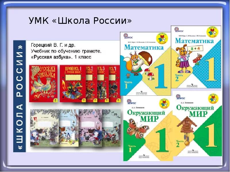 В г горецкий 4 класс. УМК «школа России» в. г. Горецкий, 1 кл.. Что такое УМК В школе. Учебно-методический комплект школа России. Учебно-методический комплект Горецкий.