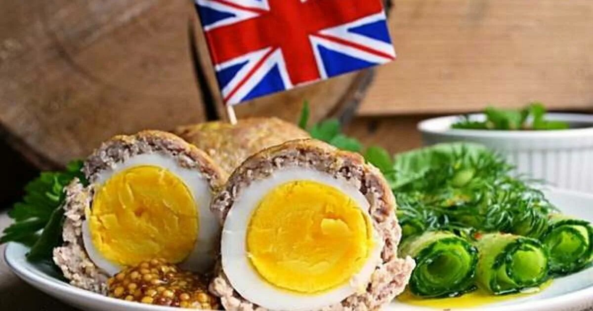 Национальные блюда англии. Scotch Eggs (яйца по-шотландски). Британская кухня. Блюда английской кухни. Блюдо яйца по шотландски.