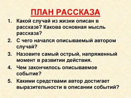 План рассказа дом