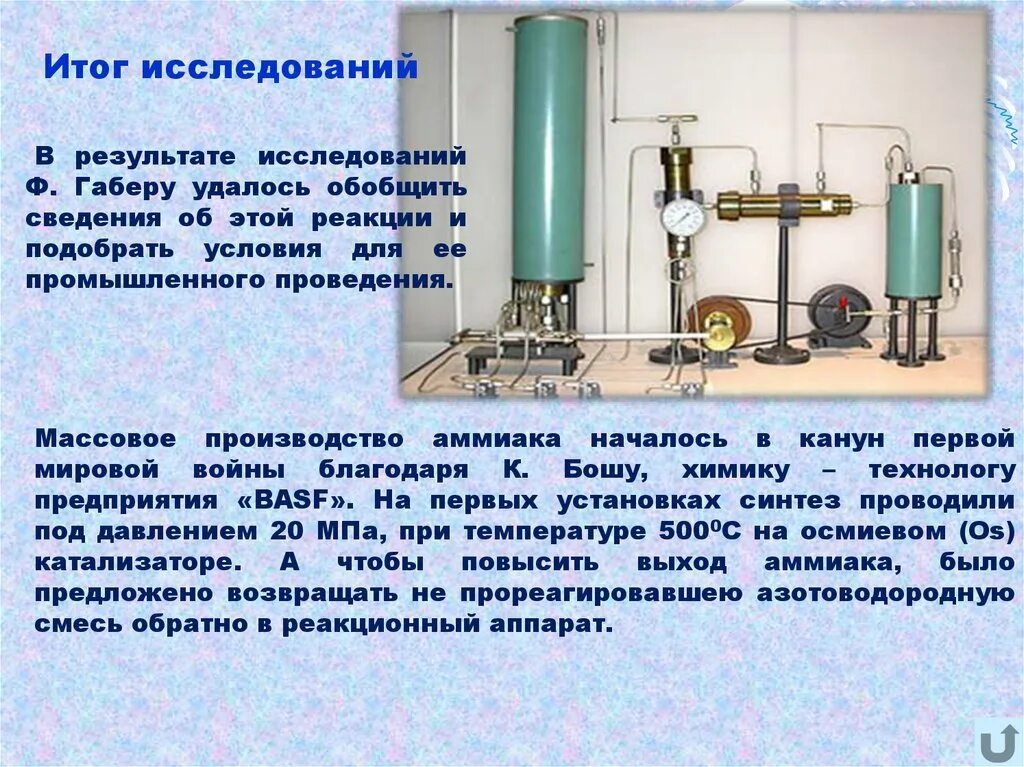 Используется для получения аммиака. Используется для получения аммиака