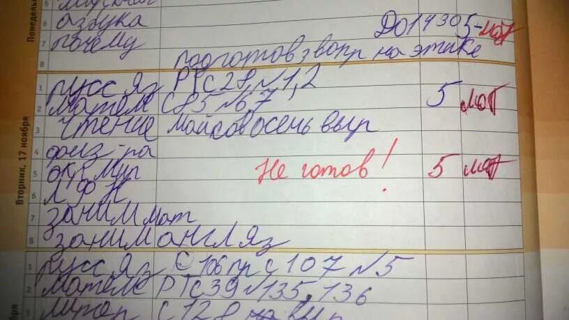 Совершенно не готов. Дневник с оценками. Смешные оценки. Оценки в школе. Шутки про оценки в школе.