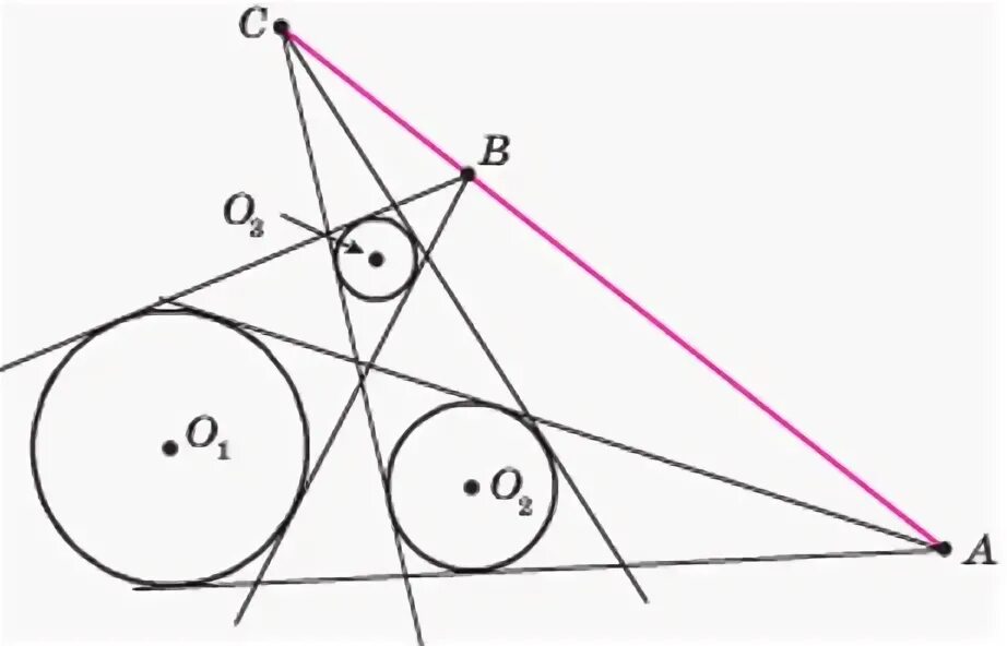 Три окружности пересекающиеся в одной точке. Общие касательные к двум окружностям пересекаются в точке а. Общие касательные к трём окружностям пересекаются в точках АВС. Прямая и окружность пересекаются на рисунке. Окружности пересекающиеся в двух точках общая касательная.